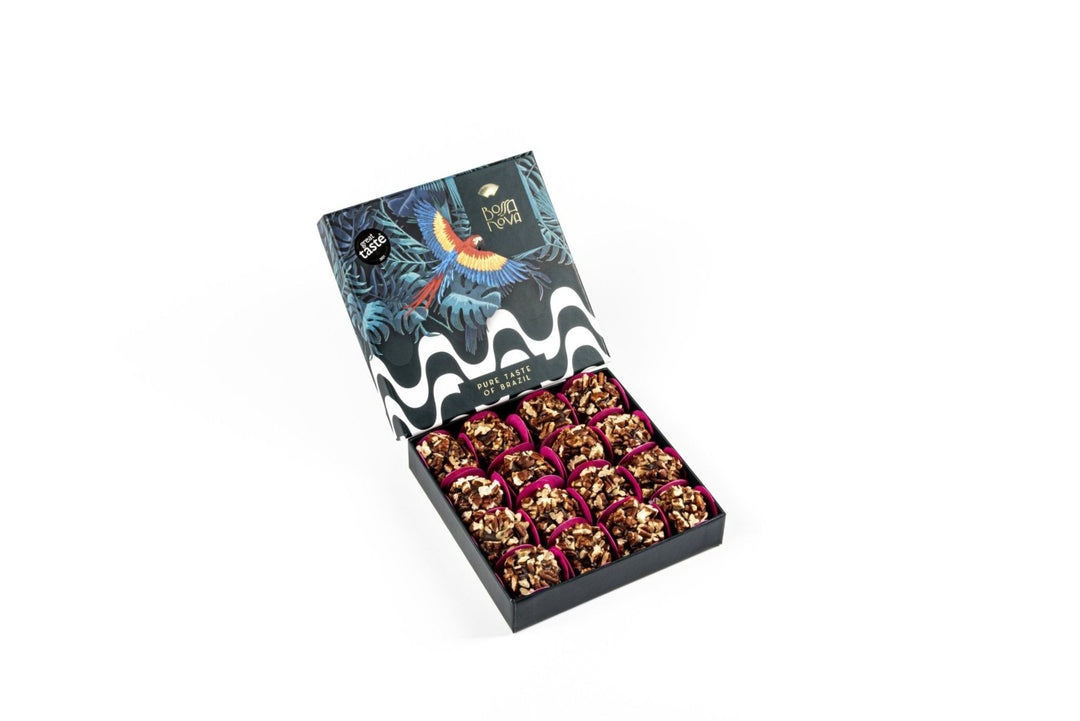 Bossa Nova Dairy-Free Pecan and Dark Chocolate Brazilian Style Truffles, Artisan Luxury Chocolate
