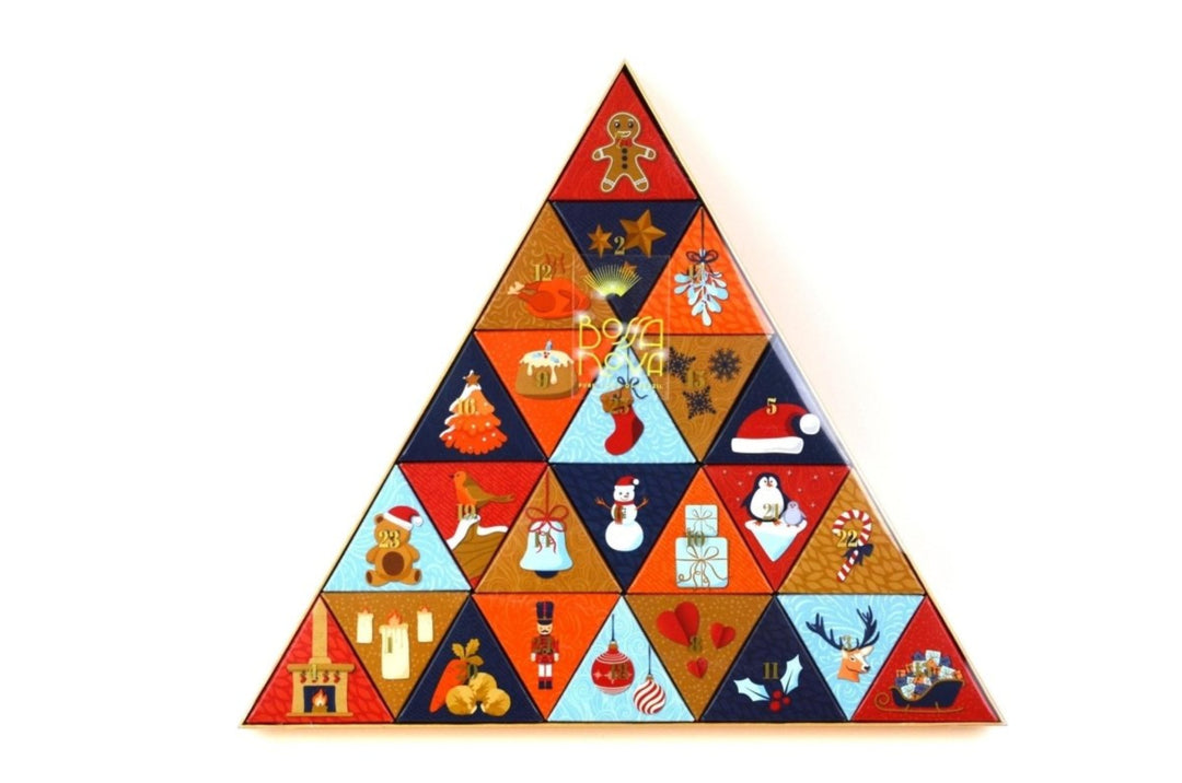 Luxury Bossa Nova Dairy-Free/Vegan Plain Dark Chocolate Advent Calendar, 375g, Artisan Luxury Chocolates, Christmas Gifts