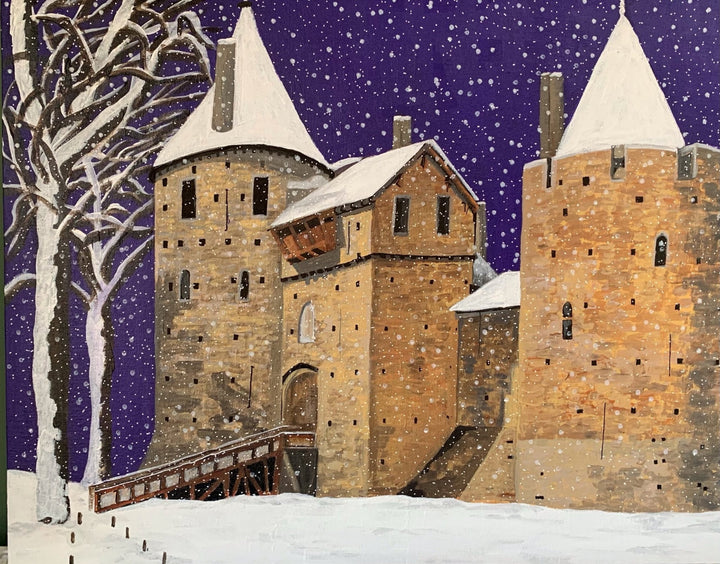 Castle Coch Winter Scene Chocolate Gift Tin with Luxury Truffles