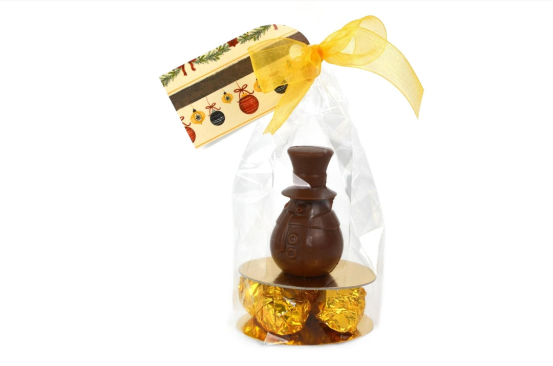 Bossa Nova Milk Chocolate Snowman and four truffles, 80g, Artisan Luxury Chocolates