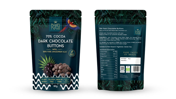 70% Dark Chocolate Buttons with Acai