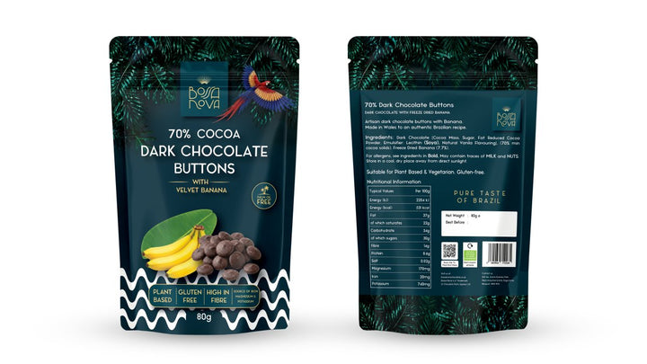 70% Dark Chocolate Buttons with Banana