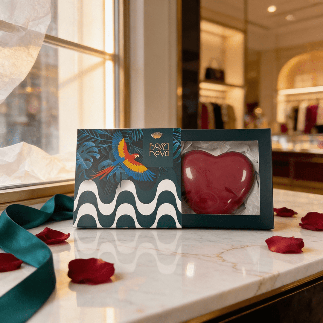 Gluten - free Luxury Milk Chocolate Heart with Marc de Champagne Brazilian - Style Bonbon Hearts