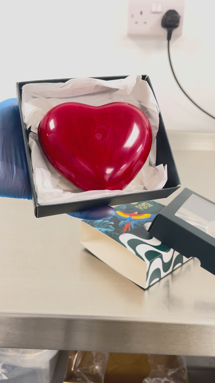 Gluten-free Luxury Milk Chocolate Heart with Marc de Champagne Brazilian-Style Bonbon Hearts